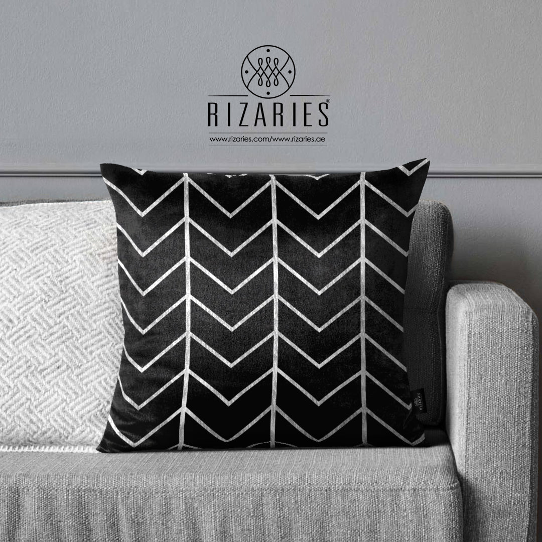 SuperSoft Arrow Black Silver Throw Pillow