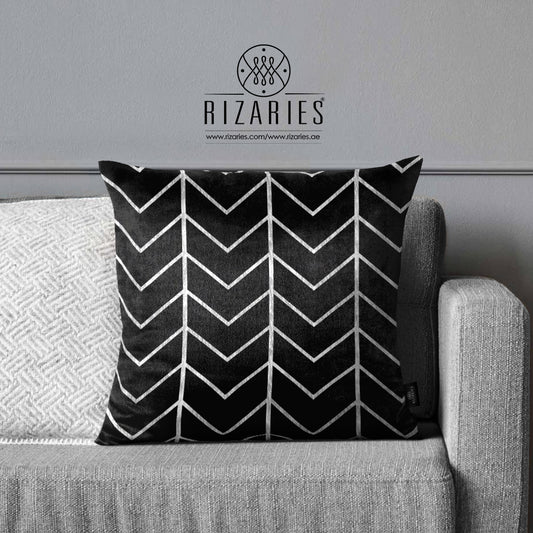 SuperSoft Arrow Black Silver Throw Pillow