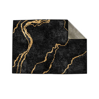 Thumbnail for New Black Gold Abstract Centerpiece (Rug)