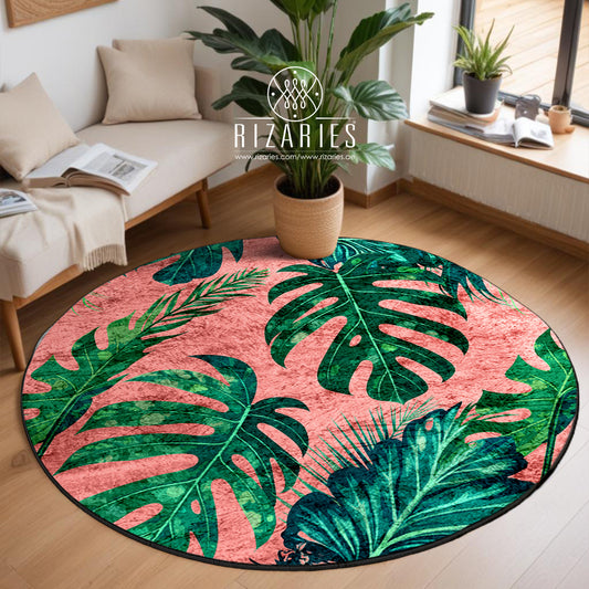 Pink Tropical Round Centerpiece (Rug)