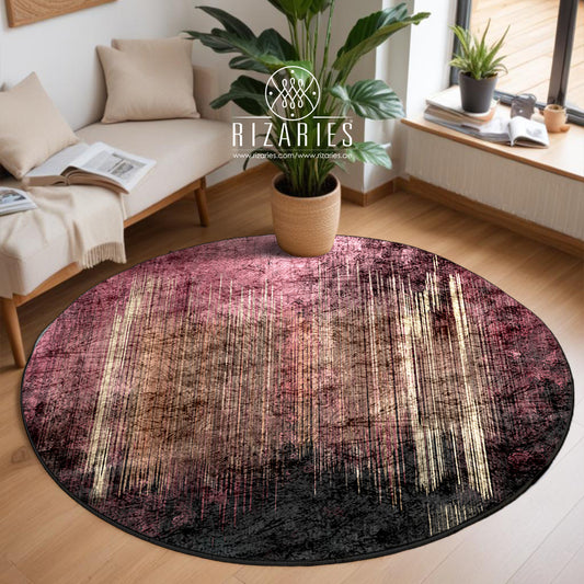 Pink Lines Round Centerpiece (Rug)