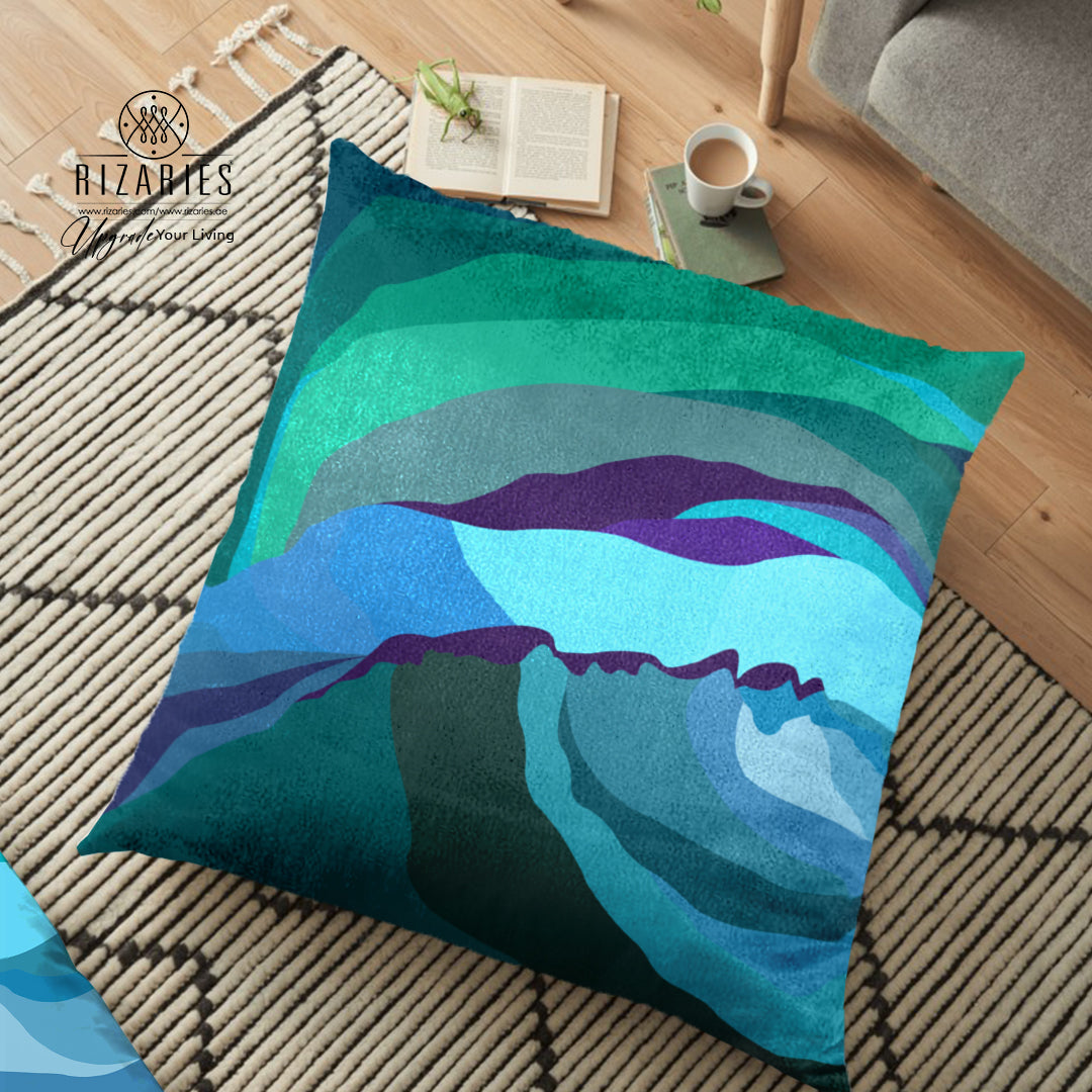 26 x26 Supersoft Teal Sky FLOOR Cushion Cover