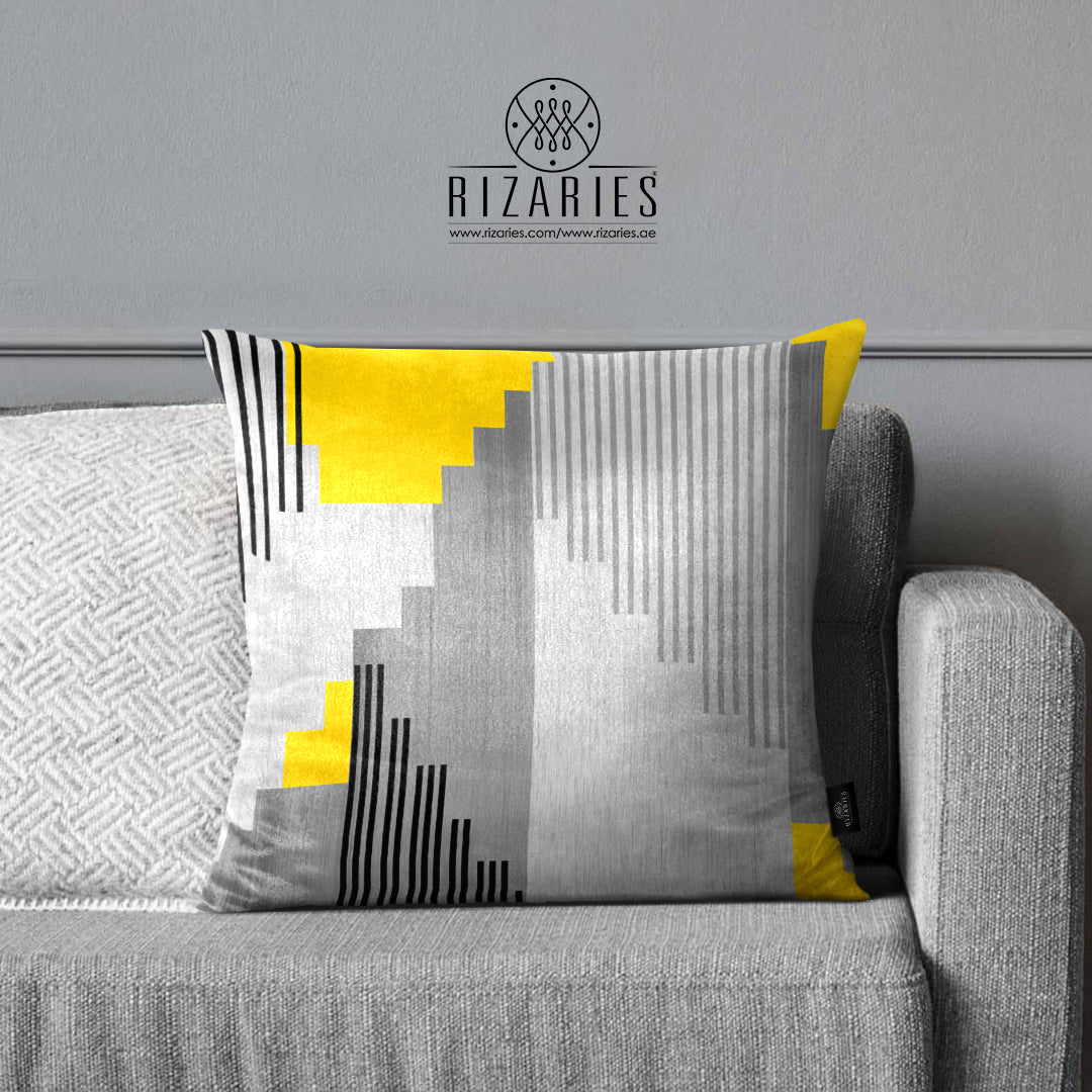 SuperSoft Grey Black Lines Throw Cushion