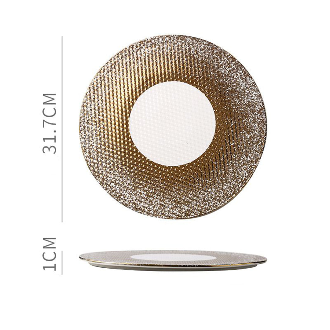Luxury Gold Mosaic Porcelain Plates