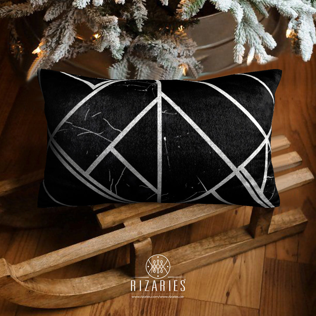 SuperSoft Black & Silver Geometric Rectangle