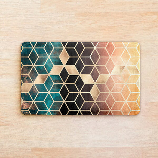 SuperSoft Ombre Copper Cubes Door Mat