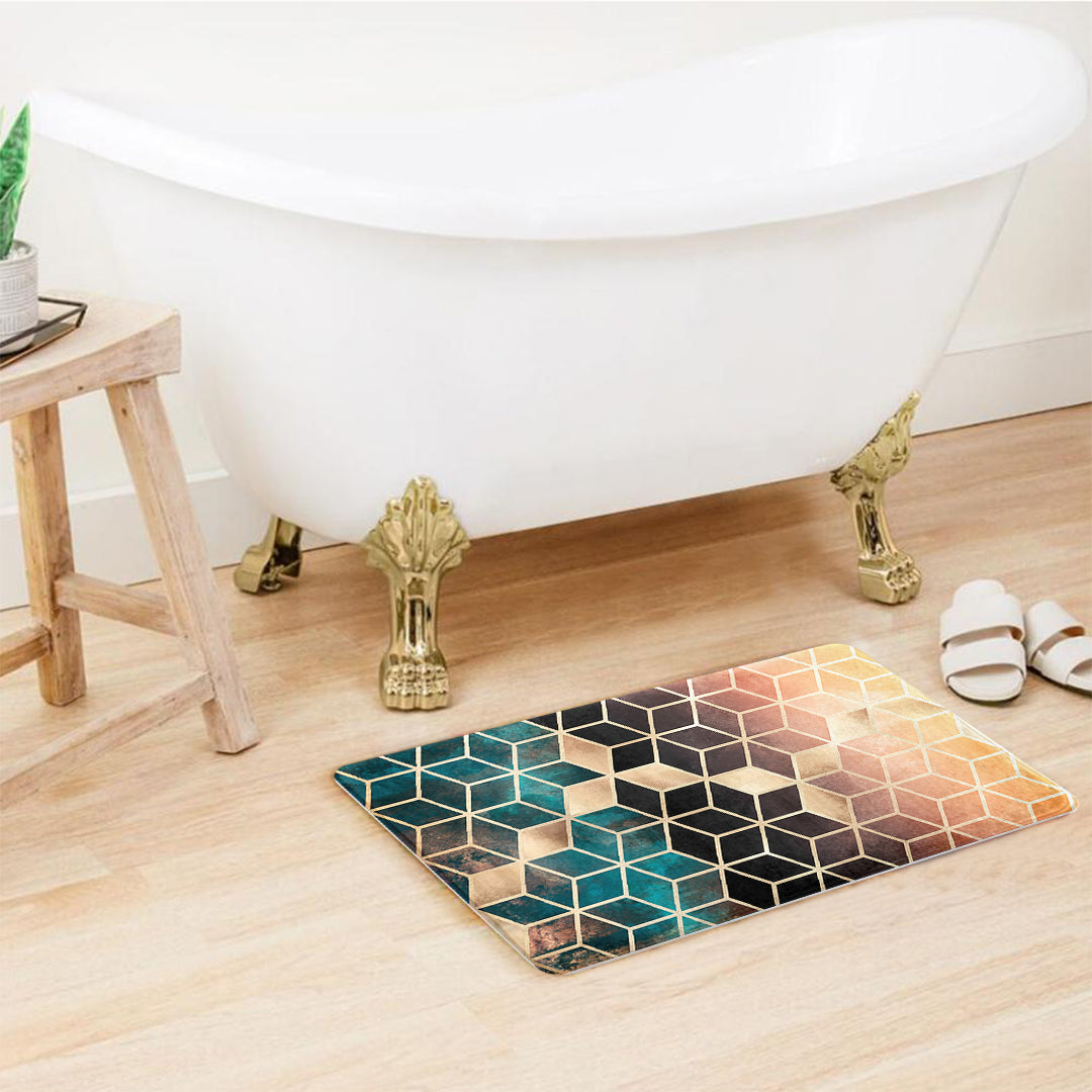 SuperSoft Ombre Copper Cubes Door Mat