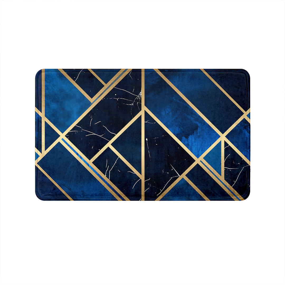 SuperSoft Blue Geometric Door Mat