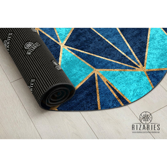 Teal Metallic Round Centerpiece (Rug)