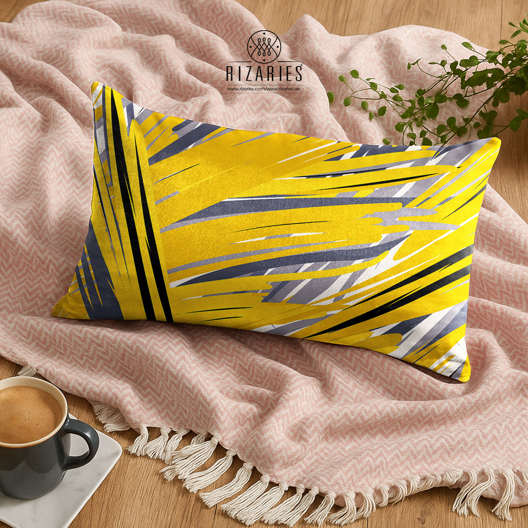SuperSoft Yellow Grey Abstract Rectangle