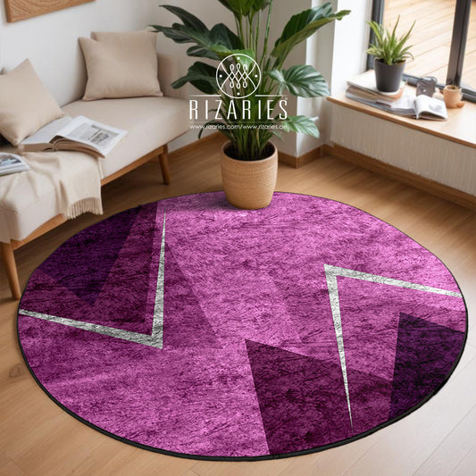 Shades of Purple Triangle Round Centerpiece (Rug)