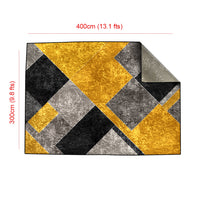 Thumbnail for Yellow Black Geometric Centerpiece (Rug)