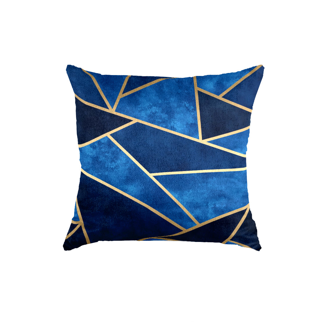 SuperSoft Blue Gold Triangle Throw Pillow
