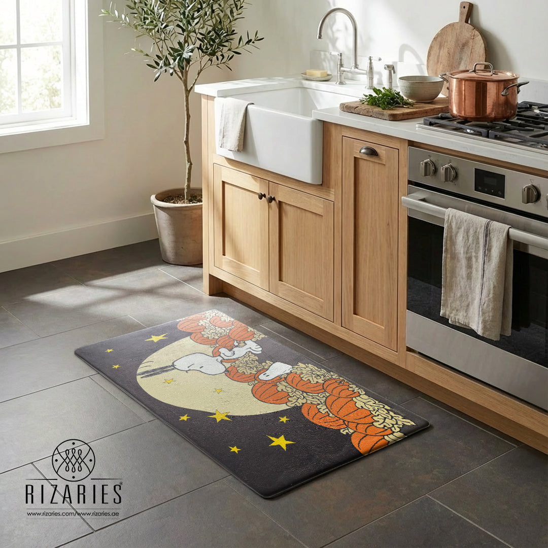 Moon Bunny & Pumpkin Kitchen Mat