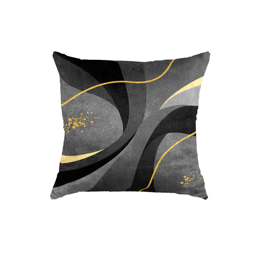 SuperSoft Shades of Grey Abstract Waves Throw Pillow