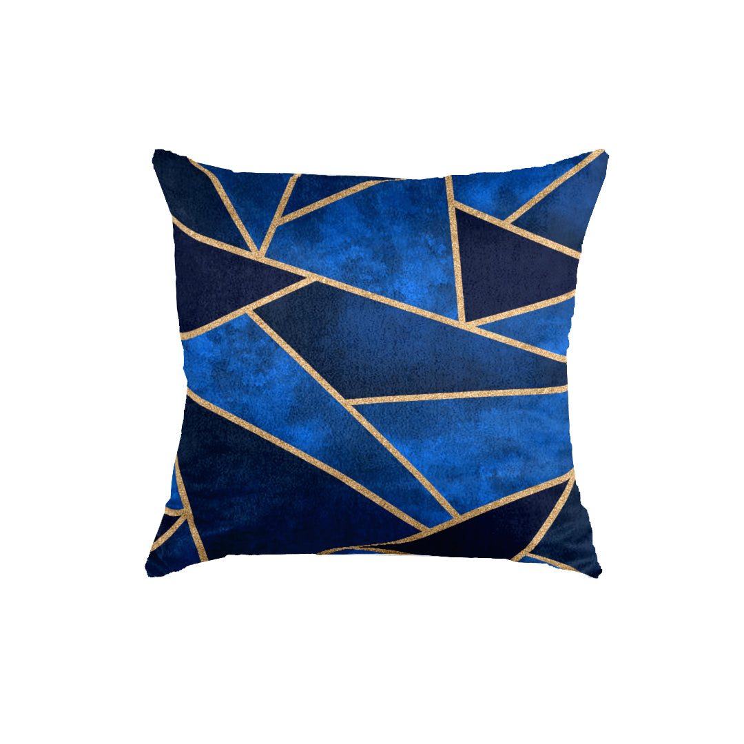 SuperSoft Blue Copper lines Triangle Throw Pillow