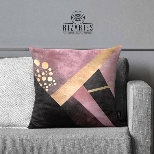 SuperSoft Pink Black Geometric Throw Pillow