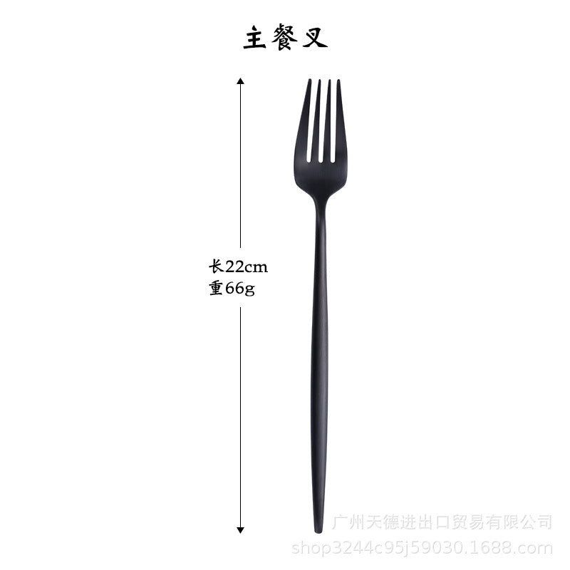 Silver Black Cutlery Set