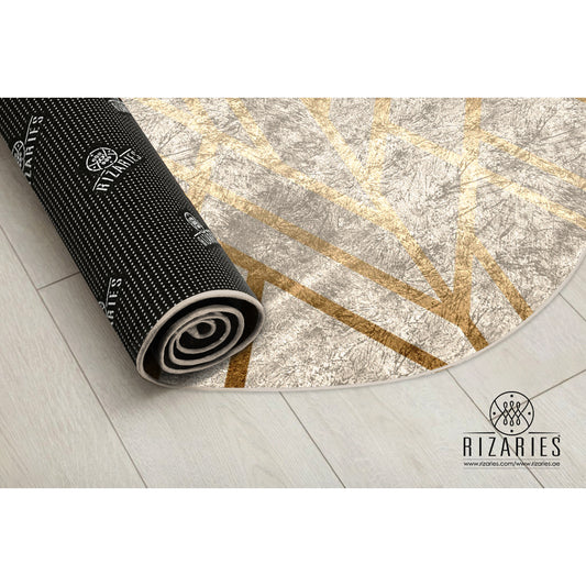 Copper Art Deco Gold Round Centerpiece (Rug)