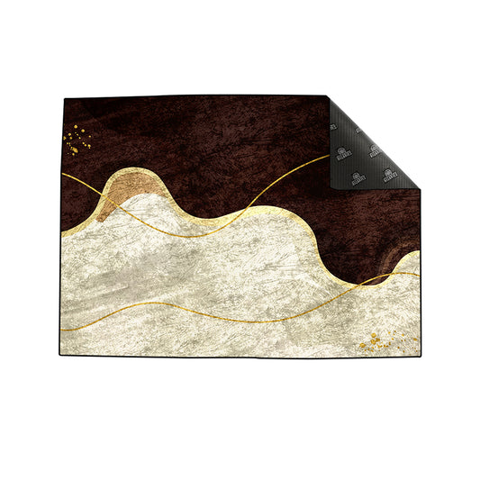 Coffee Cream Wavy Centerpiece (Rug)