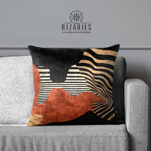 SuperSoft Black Rust Geometric Wave