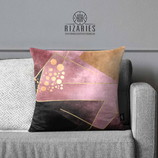 SuperSoft Pink Black Triangle Throw Pillow