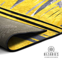 Thumbnail for Yellow Grey Abstract Centerpiece (Rug)