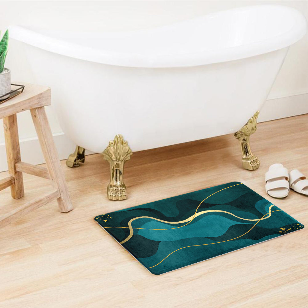 SuperSoft Sea Green Wavy Door Mat
