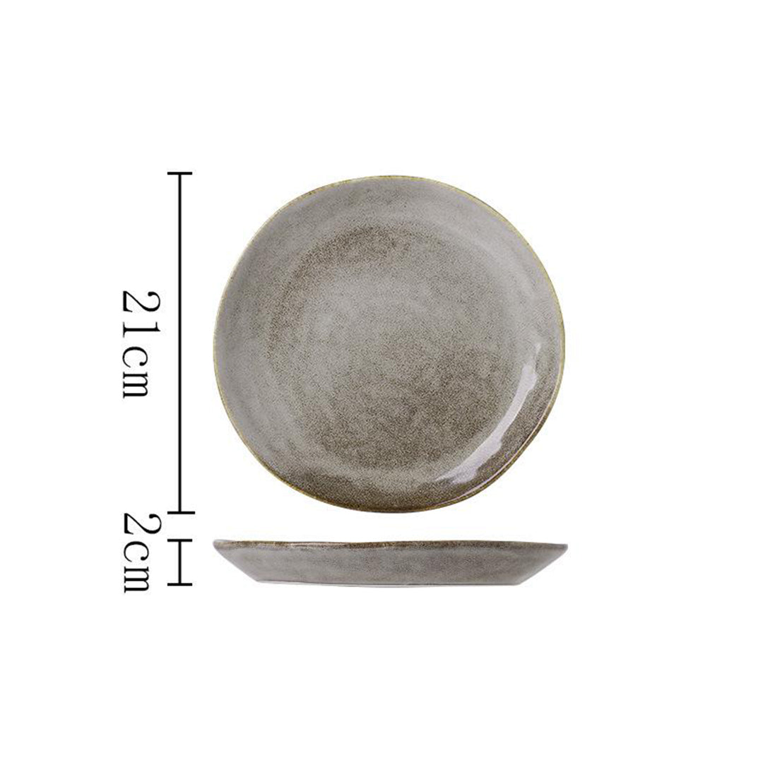 Rustic Stone Grey Porcelain Plates