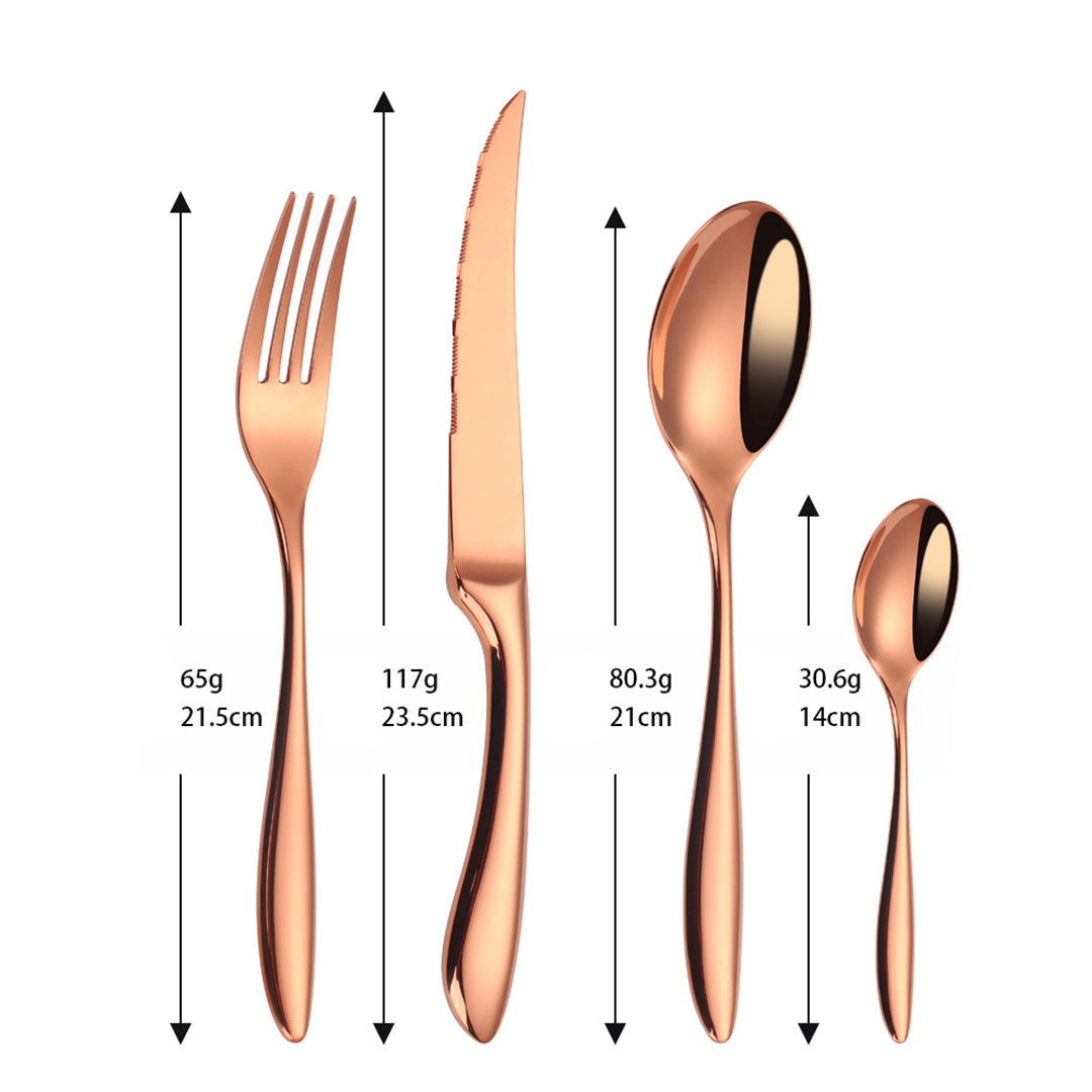 Classic Rose Gold Cutlery Set