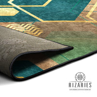Thumbnail for Emerald Copper Abstract Geo Centerpiece (Rug)