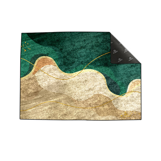 Beige Green Wavy Centerpiece (Rug)