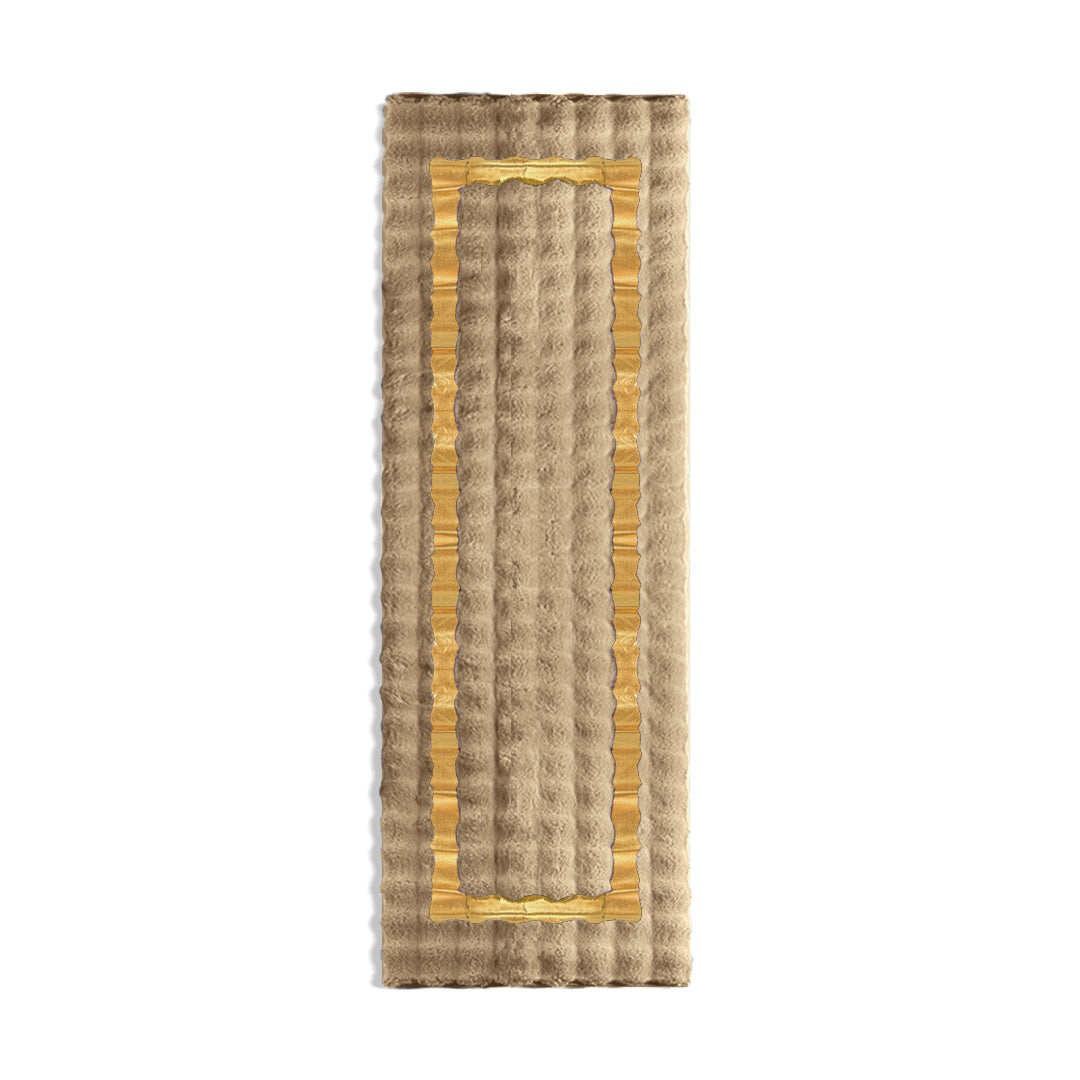 SuperSoft Box Style Fur with Gold Runner Rug
