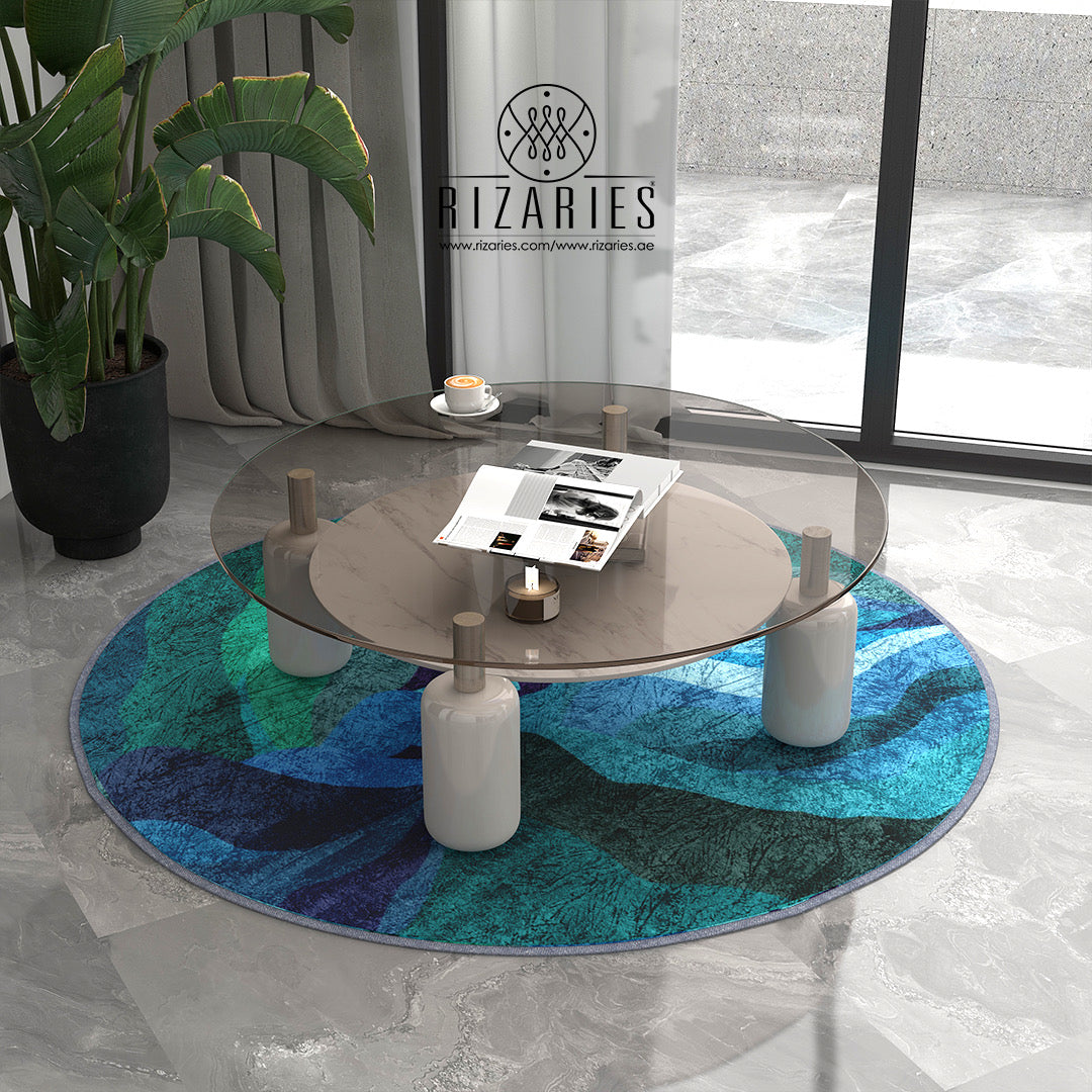 Teal Round Centerpiece (Rug)