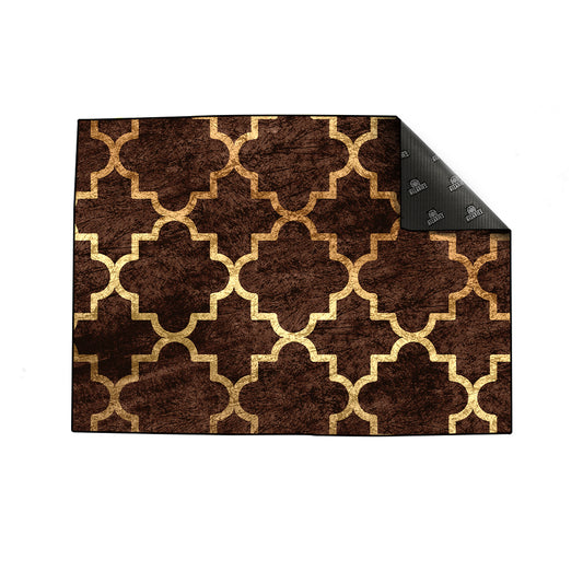Brown Quatrefoil Centerpiece (Rug)
