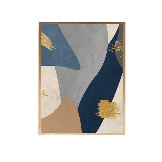Navy Beige Abstract Canvas Painting