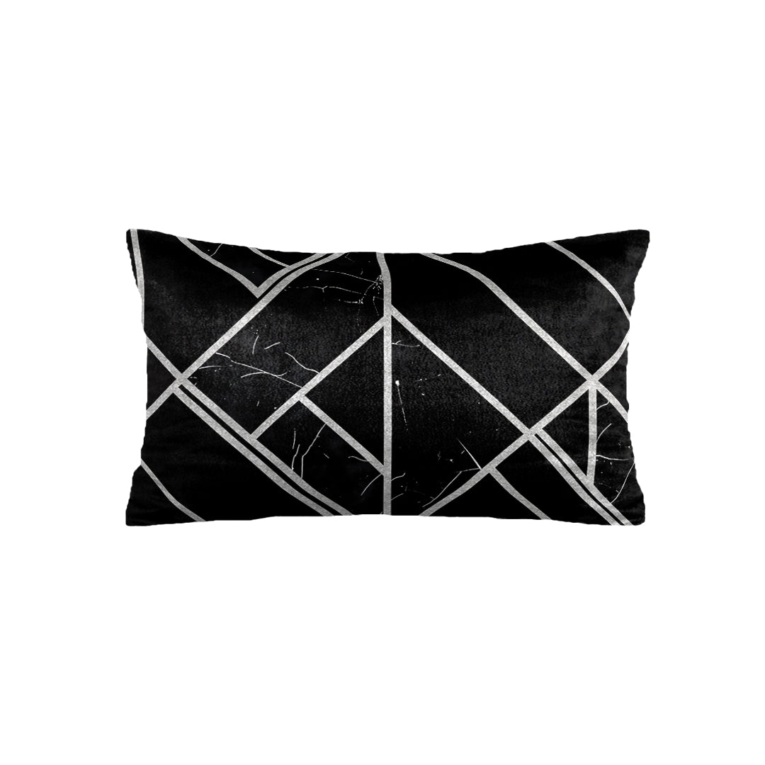 SuperSoft Black & Silver Geometric Rectangle