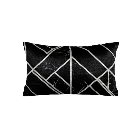 SuperSoft Black & Silver Geometric Rectangle