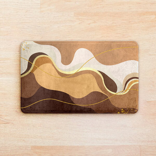 SuperSoft Beige Brown Wavy Door Mat