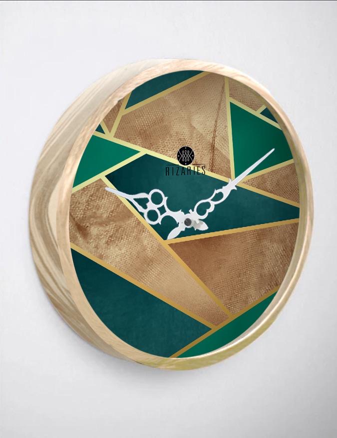 Emerald Copper Triangle Wall Clock