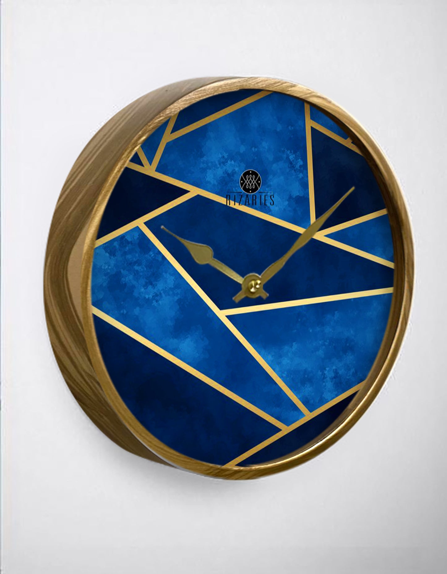 Blue Geometric Wall Clock