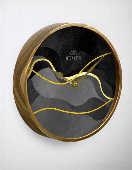 Shades of Grey Wavy Wall Clock