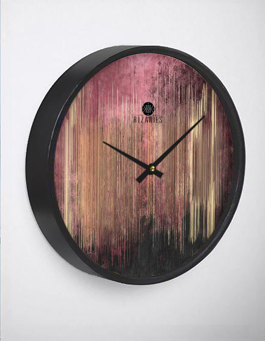 Pink Lines Wall Clock