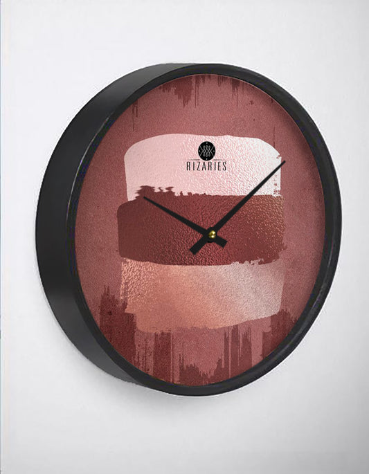 Pink Brushes Wall Clock