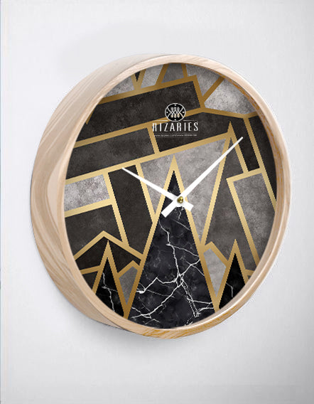 Grey Geometric Mosaic Wall Clock