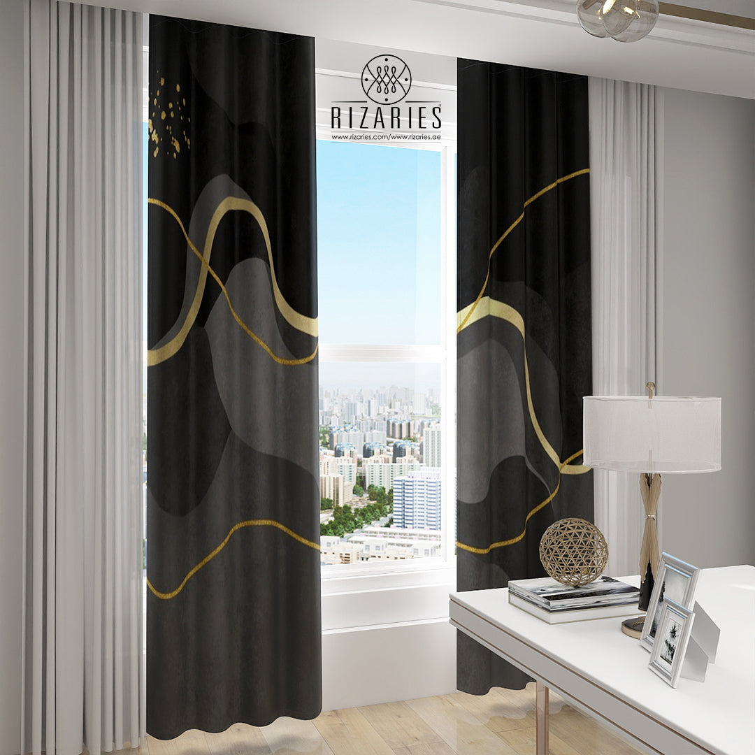 Shades of Grey Wavy Curtains