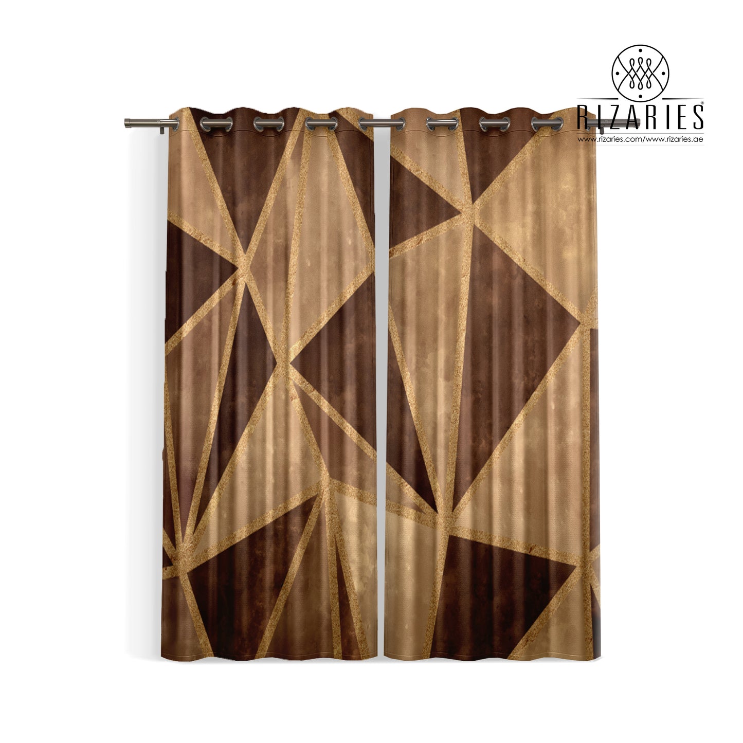 Copper Gold Triangle Curtains