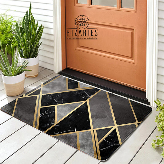 SuperSoft Grey Geometric Door Mat