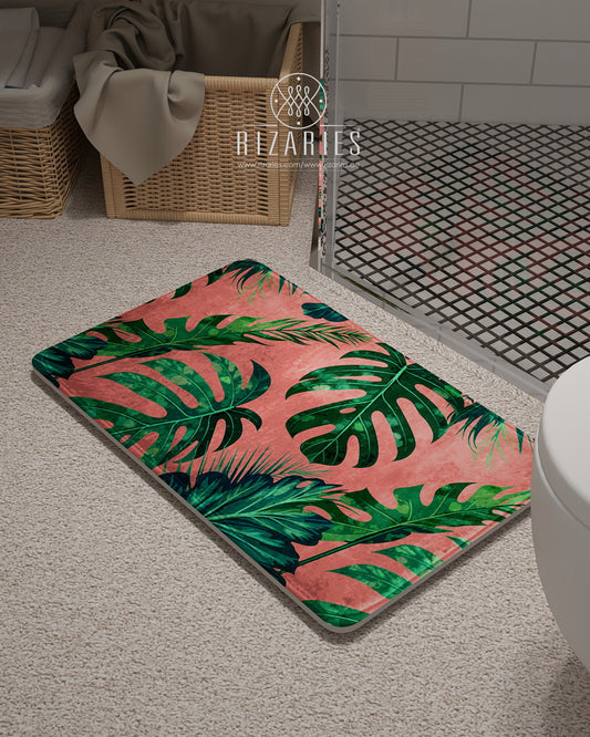 SuperSoft Pink Tropical Door Mat