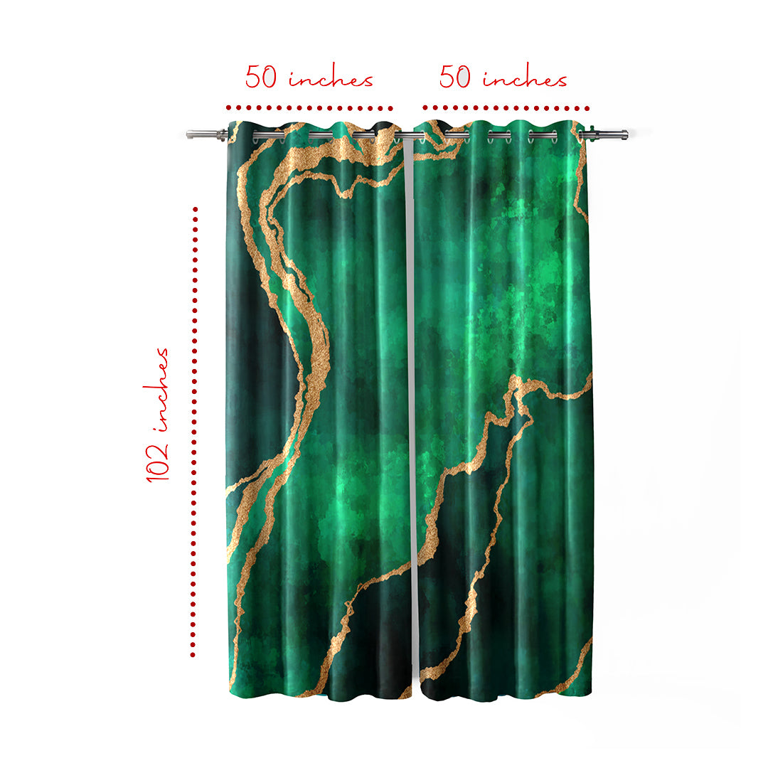 Green Abstract Curtains